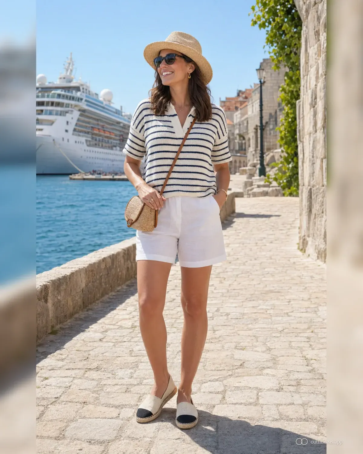 cruise outfit ideas layered variant with a complete outfit, practical shoes, and scene-ready accessories
