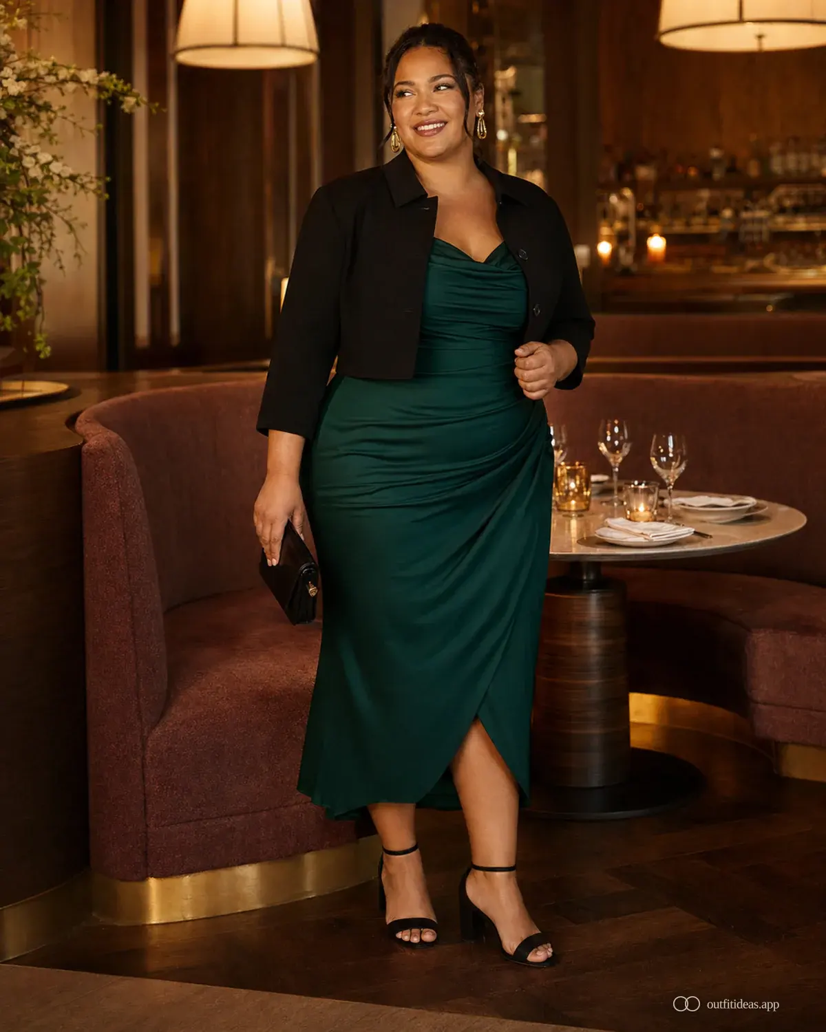 dinner outfit ideas soft contrast look with a complete outfit, practical shoes, and scene-ready accessories