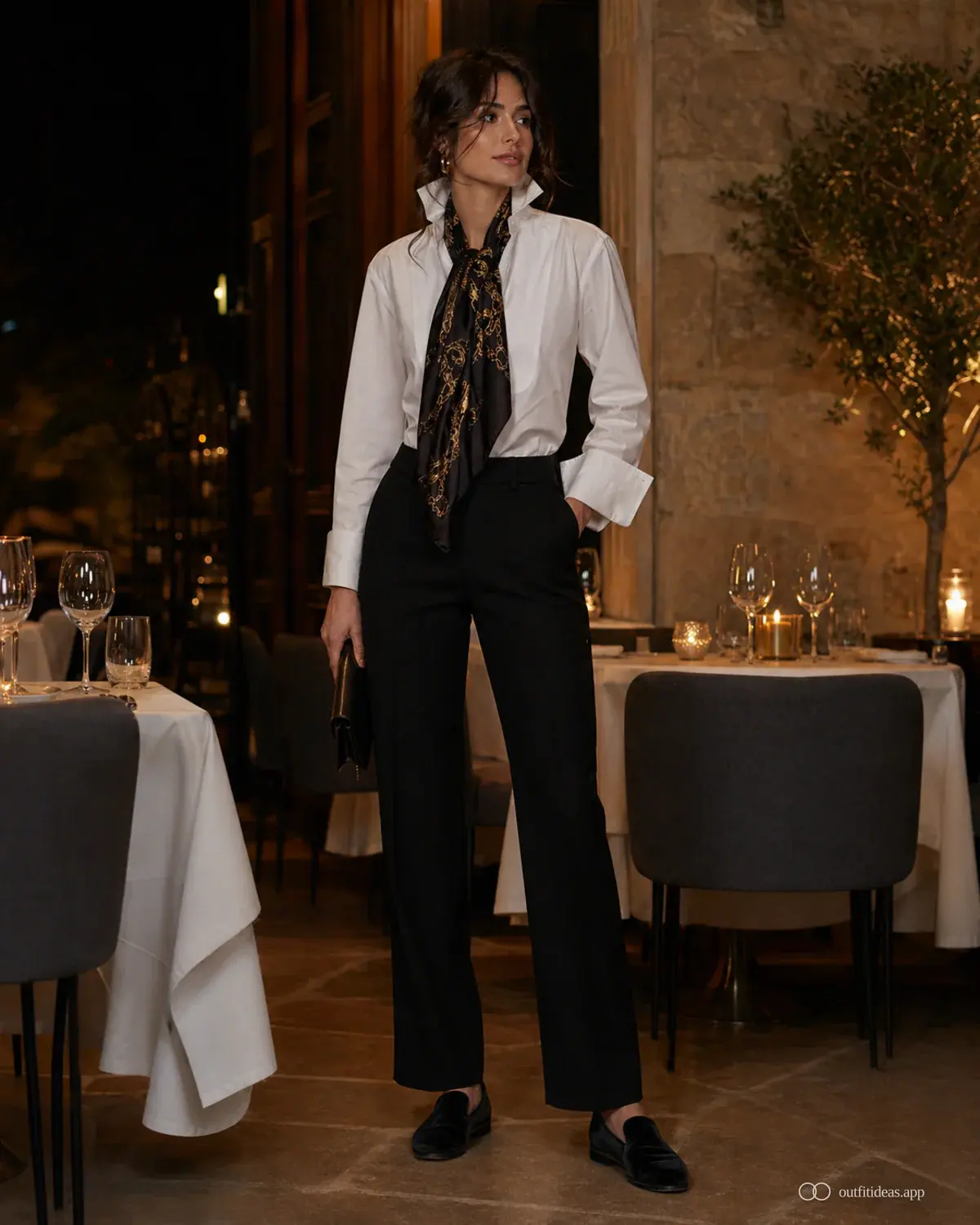 dinner outfit ideas easy repeat outfit with a complete outfit, practical shoes, and scene-ready accessories