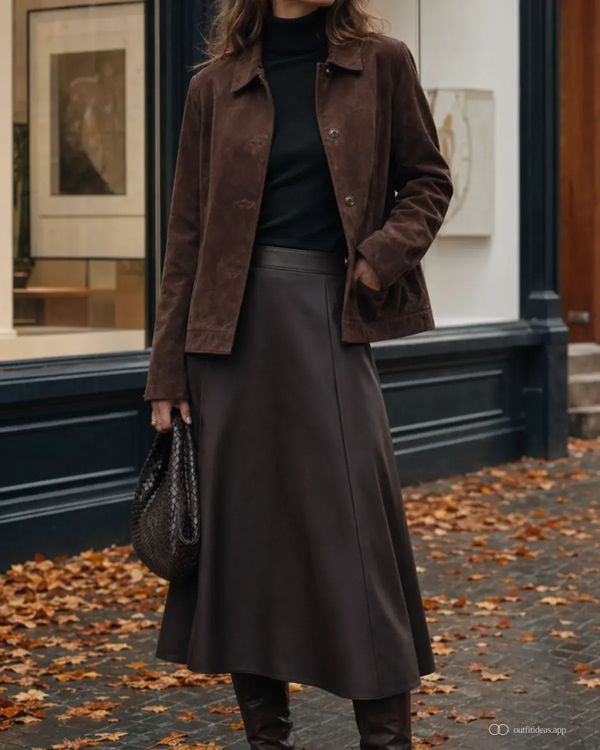 fall outfit ideas soft contrast look with full outfit styling, practical footwear, and scene-ready accessories