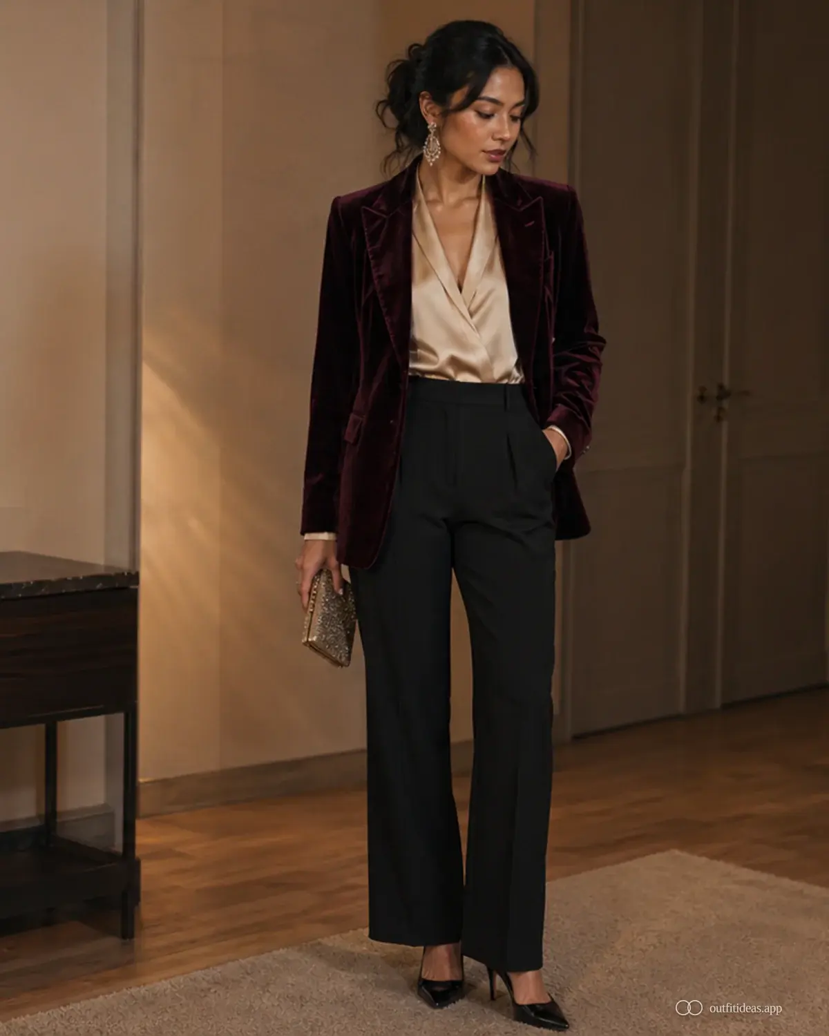 holiday outfit ideas core look with a complete outfit, practical shoes, and scene-ready accessories
