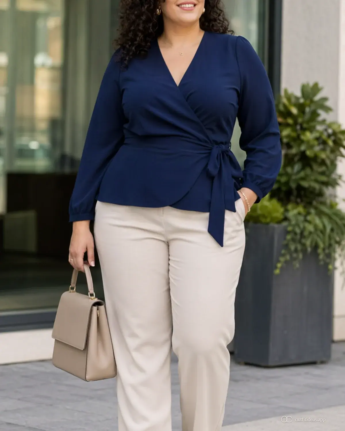 outfit ideas for women soft contrast look with full outfit styling, practical footwear, and scene-ready accessories