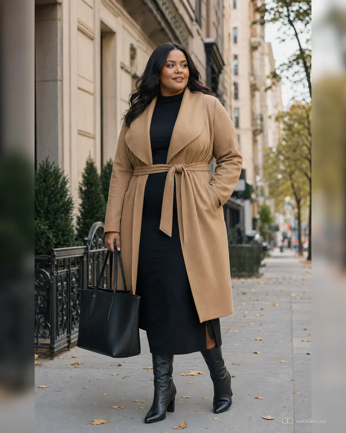 plus size outfit ideas hero image with a complete outfit, practical shoes, and scene-ready accessories