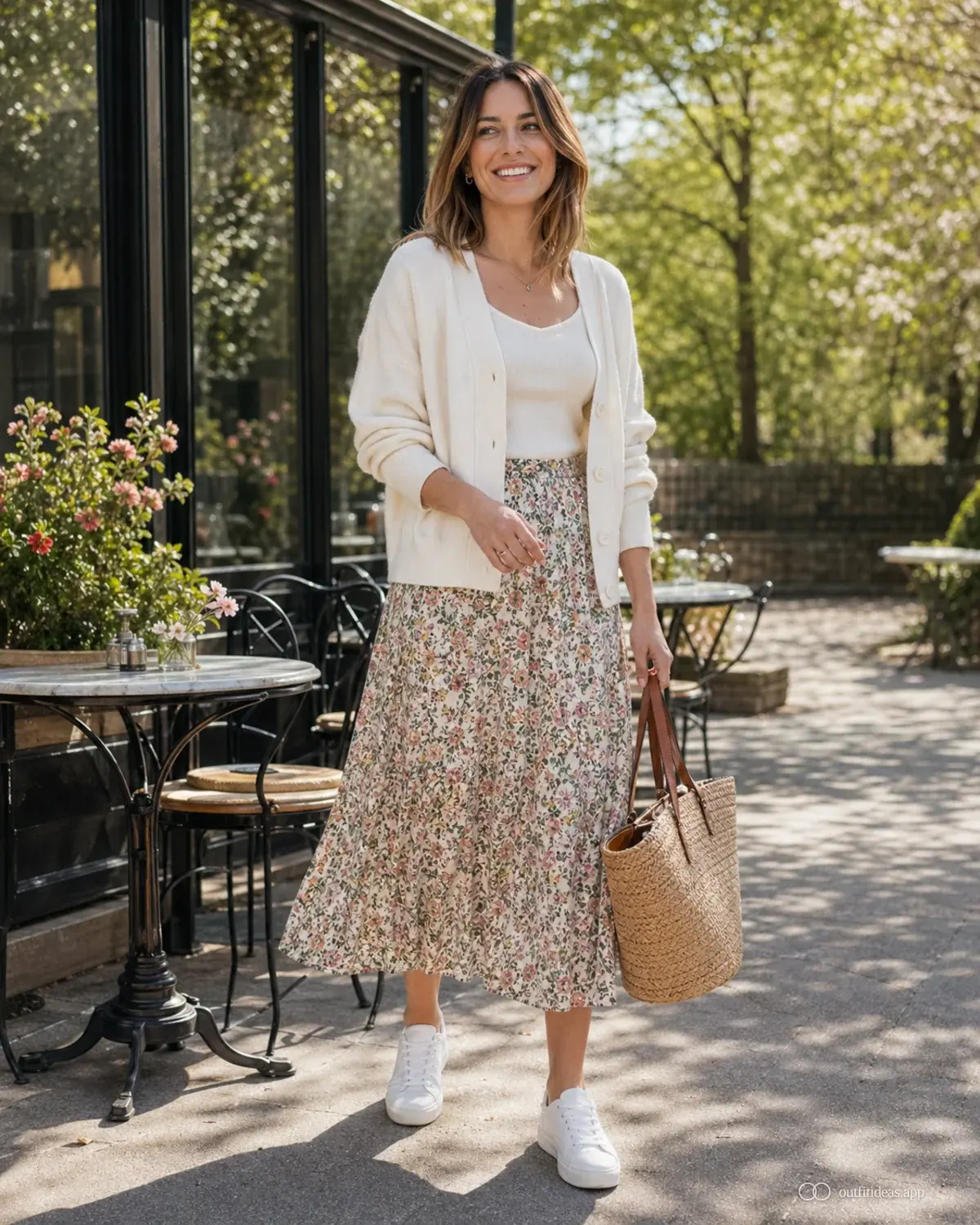 spring outfit ideas layered variant with a complete outfit, practical shoes, and scene-ready accessories