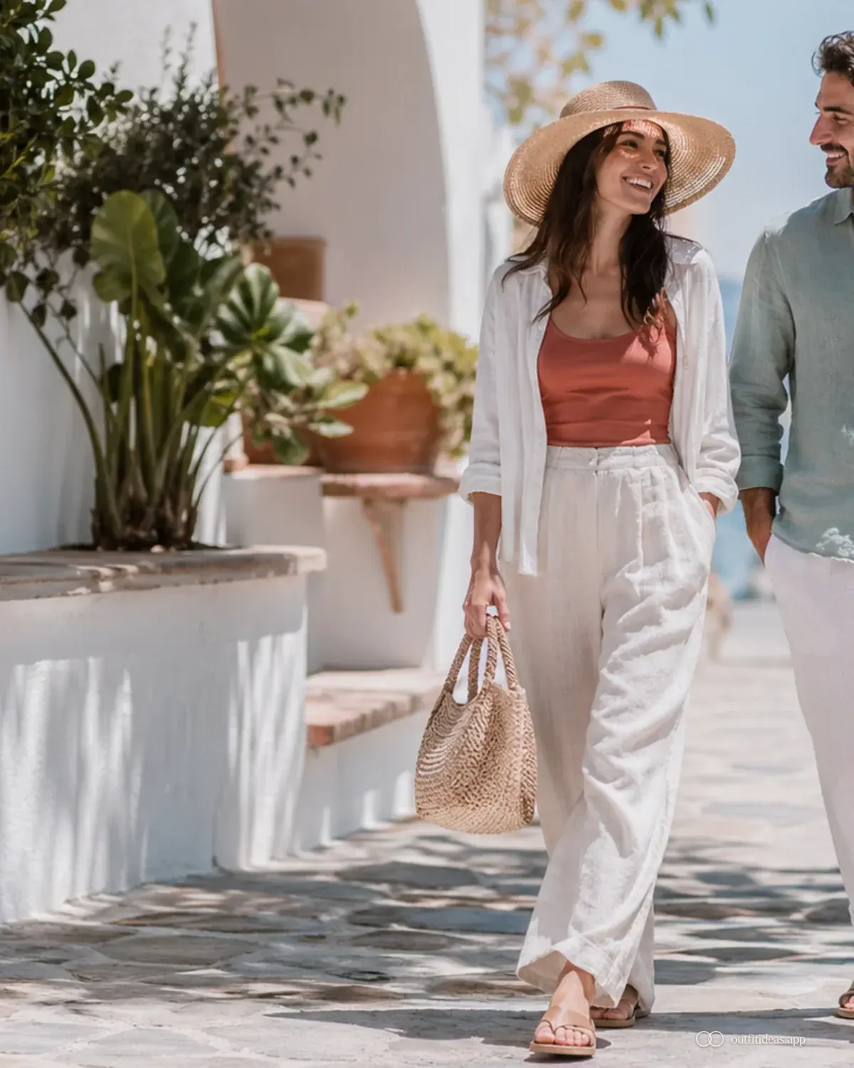 vacation outfit ideas hero image with a complete outfit, practical shoes, and scene-ready accessories