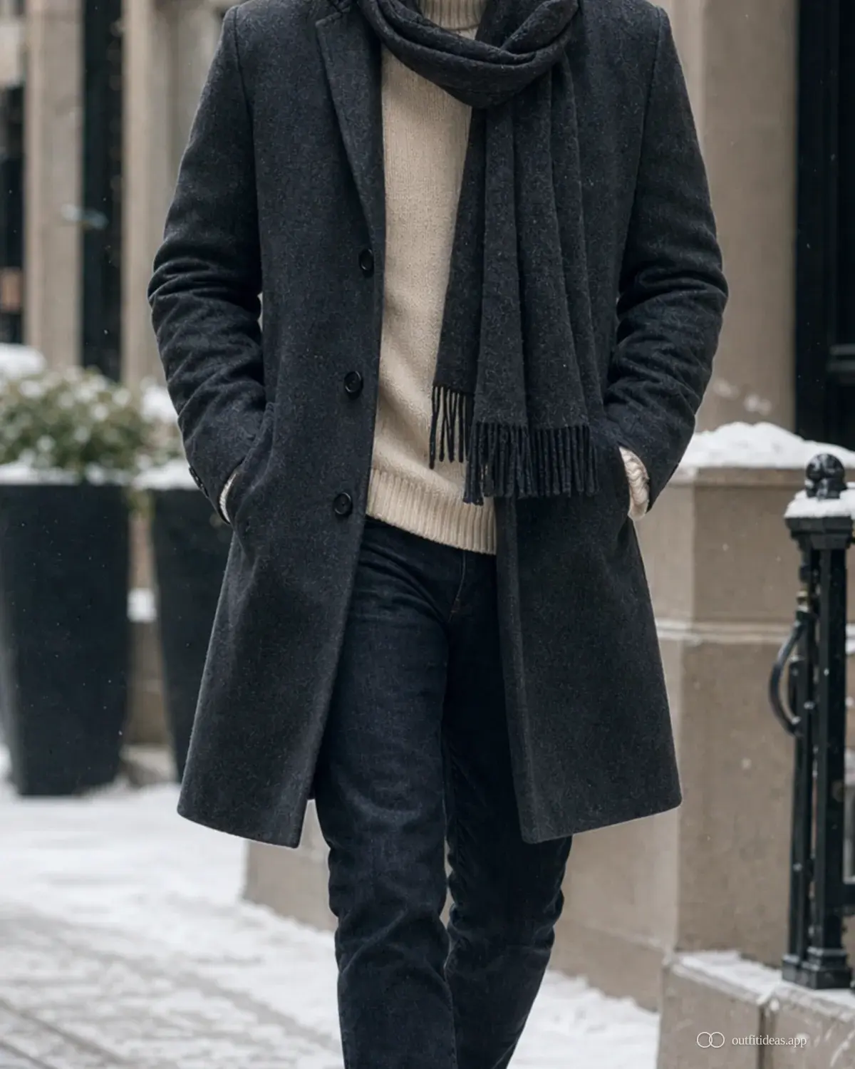 winter outfit ideas core look with full outfit styling, practical footwear, and scene-ready accessories